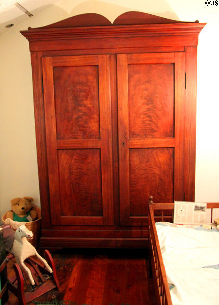Wardrobe in children's bedroom in Jahn House at Conservation Plaza. New Braunfels, TX.