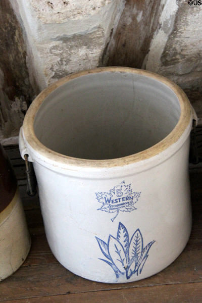 Crock made by Western Stoneware, Monmouth IL in Moehrig Blank House at Conservation Plaza. New Braunfels, TX.