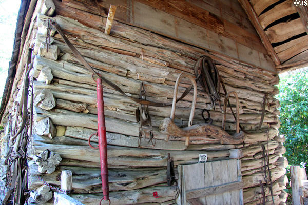 Detail of construction of Spiva-Welsch Barn at Conservation Plaza. New Braunfels, TX.