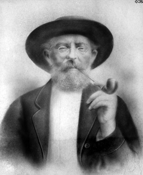 Portrait of Carl Friedrich Baetge in Baetge House at Conservation Plaza. New Braunfels, TX.