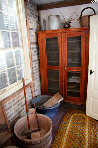Hand laundry equipment in Baetge House at Conservation Plaza. New Braunfels, TX.