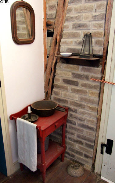 Hand washing stand in Baetge House at Conservation Plaza. New Braunfels, TX.