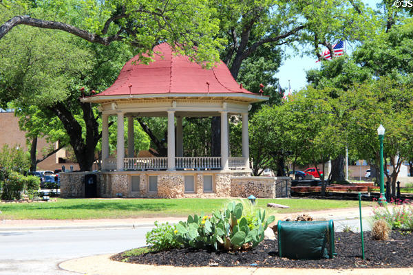 New Braunfels town square with band shell. New Braunfels, TX.