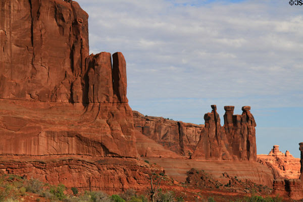 Three Gossips rock formation at Arches National Park. UT.