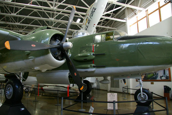 Engine & cockpit area of North American B-25J Mitchell (1945) at Hill Aerospace Museum. UT.