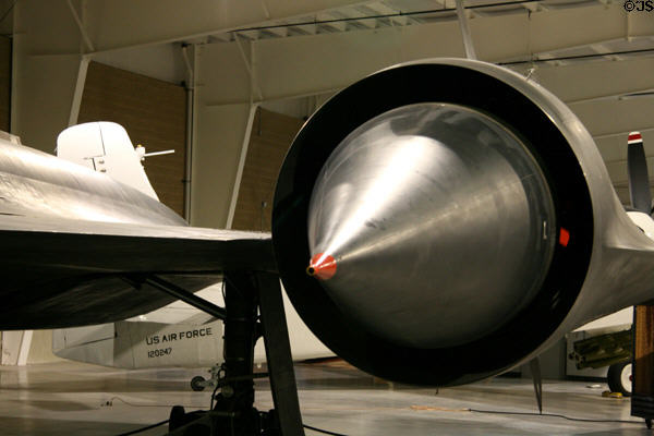 Engine intake of Lockheed SR-71C Blackbird (1969) at Hill Aerospace Museum. UT.