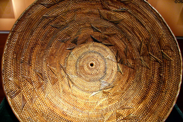 Rattan food basket (20thC) from Papua New Guinea Asmat Region at Utah Museum of Fine Art. Salt Lake City, UT.