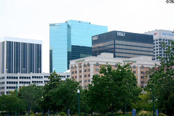 Skyline of the core of Norfolk. Norfolk, VA.