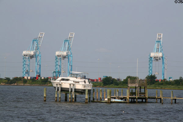 View of port from Hermitage Museum. Norfolk, VA.