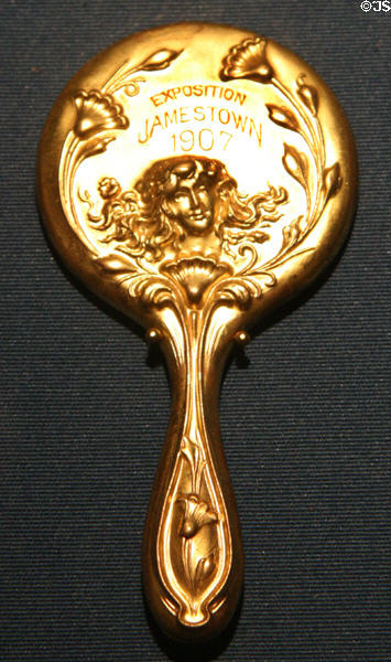 Jamestown Exposition (1907) souvenir Art Nouveau mirror at Hampton Roads Naval Museum. Norfolk, VA.