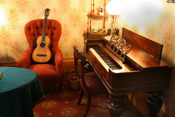 Parlor with piano at Woodrow Wilson Birthplace. Staunton, VA.