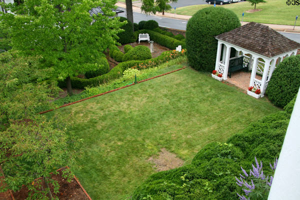 View of garden from Woodrow Wilson Birthplace upper porch. Staunton, VA.