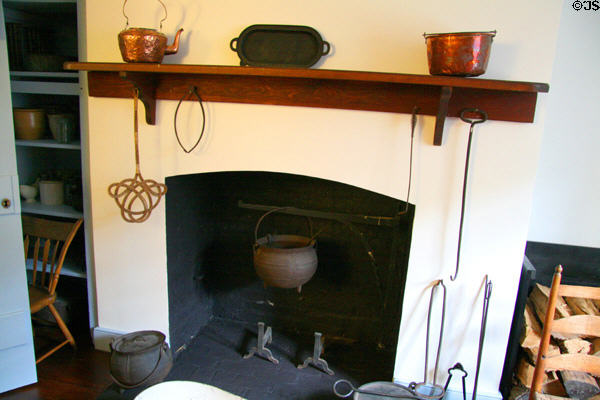 Fireplace in basement workroom of Woodrow Wilson Birthplace. Staunton, VA.