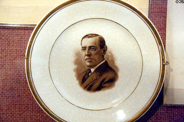 Woodrow Wilson commemorative plate at his Presidential Library. Staunton, VA.