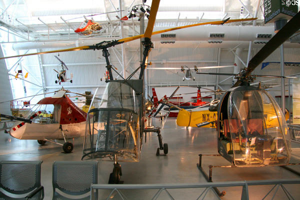 Collection of helicopters at National Air & Space Museum. Chantilly, VA.