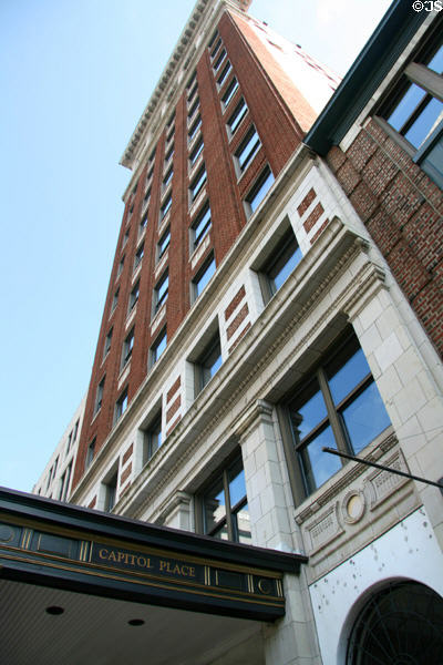 Capitol Place (1910) (14 floors) (1108 E. Main St.) (former Travelers' Building & Plantation House). Richmond, VA. Style: Beaux-Arts. Architect: W. Duncan Lee of Clinton & Russell.