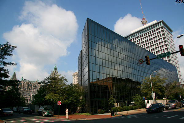 Virginia Commonwealth University (VCU) Children's Pavilion (1001 E. Marshall at 11th St.) against old & new City Halls. Richmond, VA.