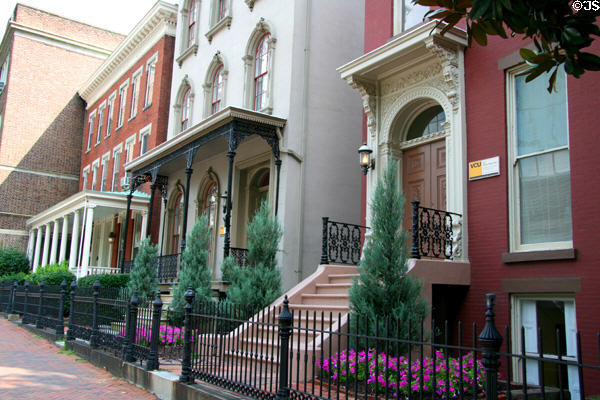 Samual & Stephen Putney Houses (1859) (1010 & 1012 E. Marshall St.) now used by VCU. Richmond, VA. Style: Italianate. On National Register.