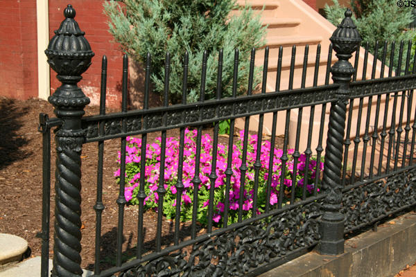 Ornate iron fence at Putney House (1012 E. Marshall St.). Richmond, VA.