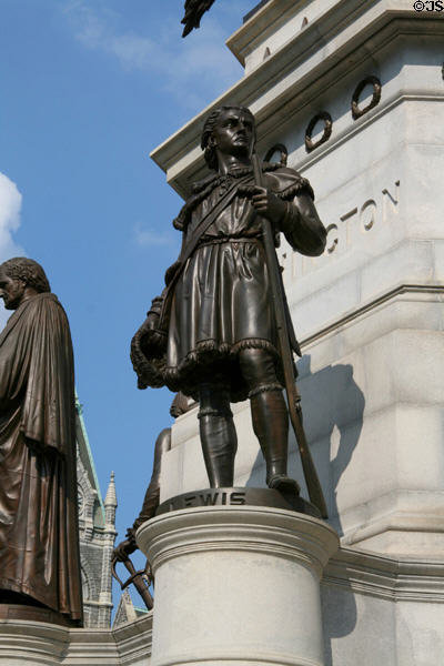 Andrew Lewis (colonial campaigns) statue on George Washington monument at Virginia State Capitol. Richmond, VA.