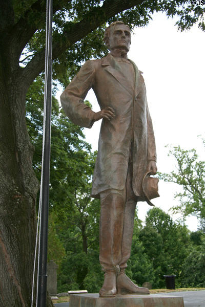 Statue of Jefferson Davis atop tomb at Hollywood Cemetery. Richmond, VA.