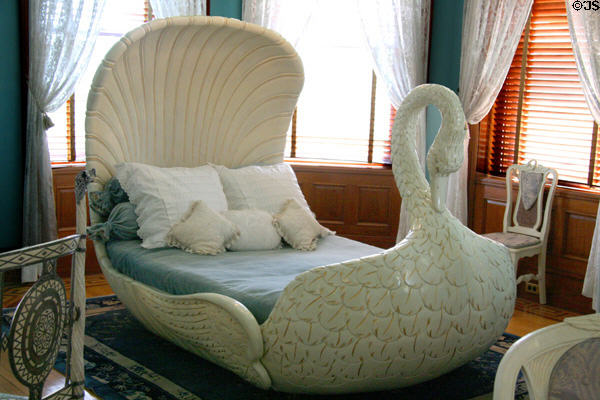 Swan bed by Neumann & Co., New York in master bedroom of Maymont Mansion. Richmond, VA.