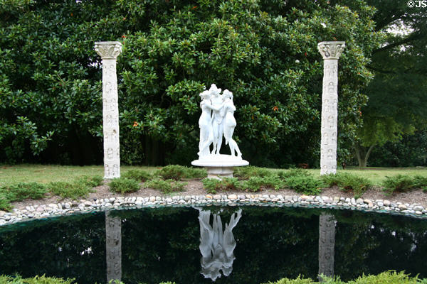 Three graces at pool outside Maymont Mansion. Richmond, VA.