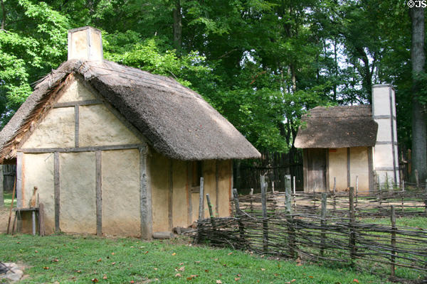 Thatched mud huts of Henricus. VA.