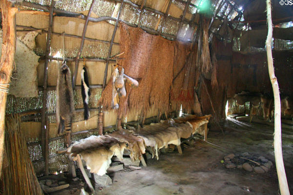 Interior of native-Virginian Indian hut at Henricus. VA.