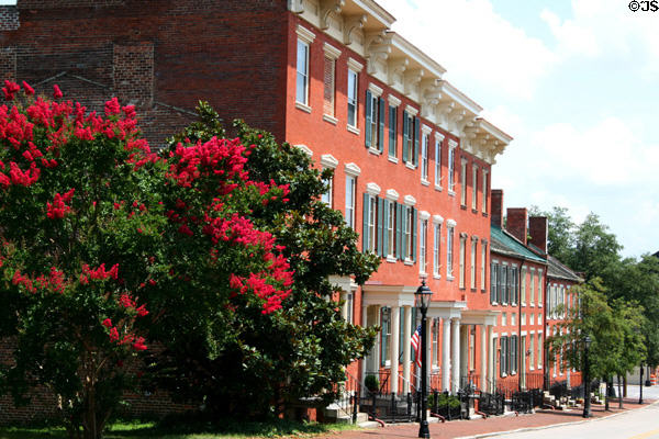 223-211 High Street heritage row houses in Old Town Historic District. Petersburg, VA. On National Register.