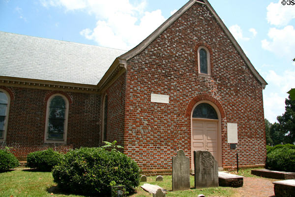 Blandford Church (1735) [aka Brick Church on Wells' Hill or St. Paul's Bristol Parish] restored from ruins (1901) when Confederate memorial windows by Louis Comfort Tiffany installed. Petersburg, VA. On National Register.