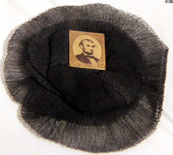 Mourning rosette for Abraham Lincoln at Bennington Museum. Bennington, VT.