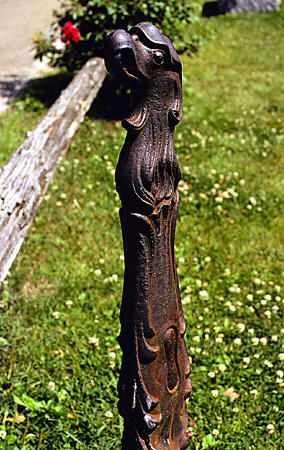 Carved hitching post at Shelburne Museum. VT.