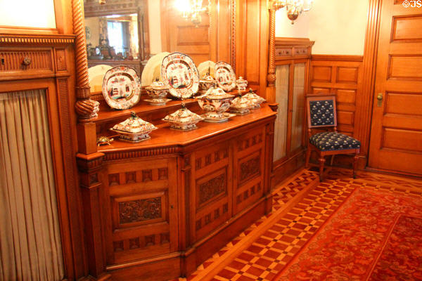Dining room sideboard at Marsh-Billings-Rockefeller Mansion. Woodstock, VT.