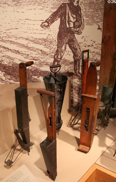 Corn planters & corn grader (to select largest seeds for planting) at Billings Farm & Museum. Woodstock, VT.
