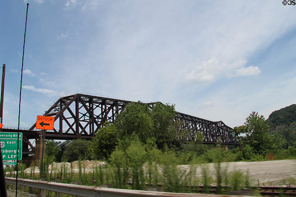 Railway Bridge over Ohio River just south of US Highway 22 Bridge. WV.