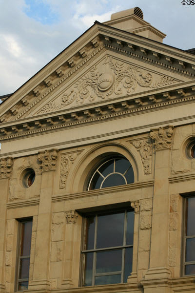 Neoclassical details of Wyoming State Capitol. Cheyenne, WY.