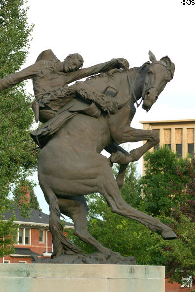 Spirit of Wyoming sculpture (1986) by Edward J. Fraughton at State Capitol. Cheyenne, WY.