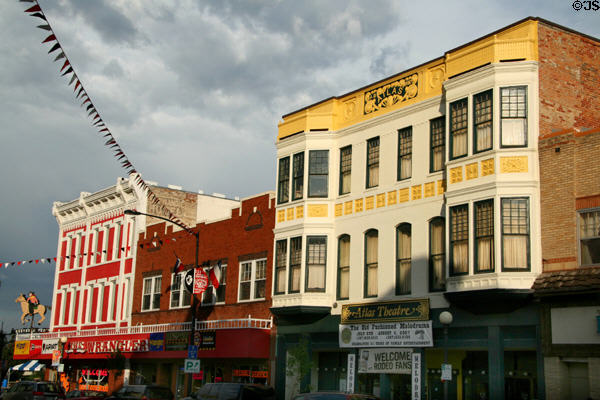 Streetscape of 16th Street with Phoenix Block & Atlas Theatre. Cheyenne, WY.