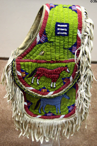 Ogallala Sioux beaded saddle pockets (19thC) at Nelson Museum of the West. Cheyenne, WY.