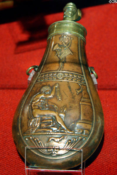 Powder flask (mid 19thC) at Nelson Museum of the West. Cheyenne, WY.