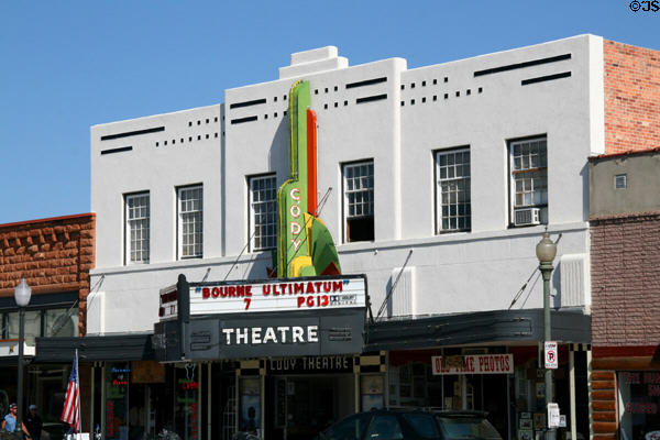 Cody Theater (1171 Sheridan Ave.). Cody, WY. Style: Moderne.