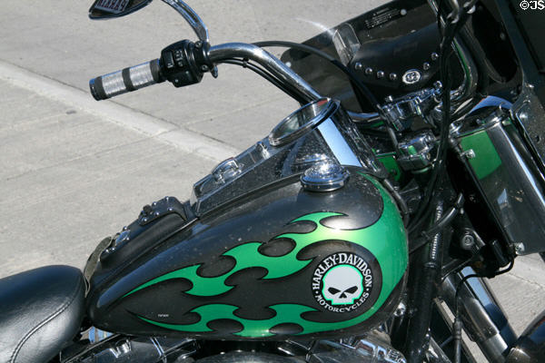 Motorcycle on Sheridan Ave. Cody, WY.