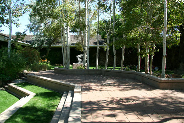 Garden courtyard of Buffalo Bill Center of the West. Cody, WY.