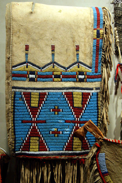 Lakota beaded deer hide saddlebags (c1885) at Buffalo Bill Center of the West. Cody, WY.