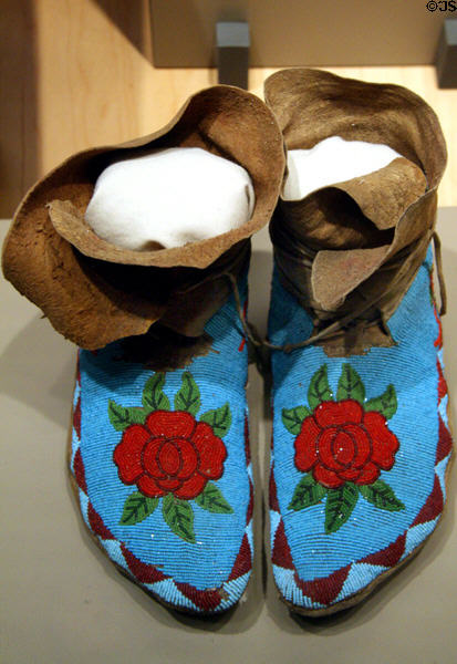 Crow Indian beadwork moccasins (c1900) at Buffalo Bill Center of the West. Cody, WY.