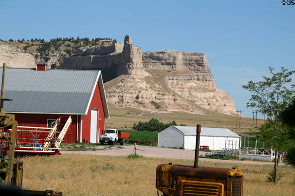 Farm bordering Scotts Bluff National Monument. WY.