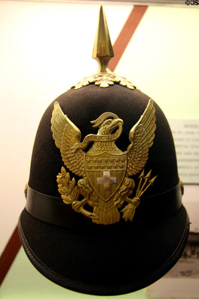Cavalry dress helmet (c1872) at Fort Laramie National Historic Site. WY.