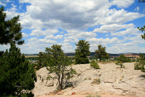 Cliff rocks typical of those which forced all wagons onto a single track causing them to wear deep ruts. WY.