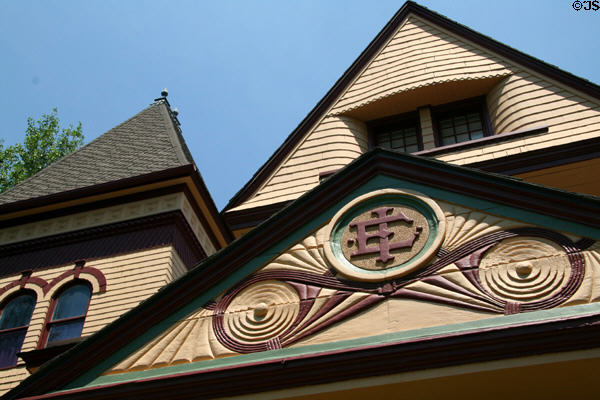 Edward Ivinson Home detail with EI initials. Laramie, WY.